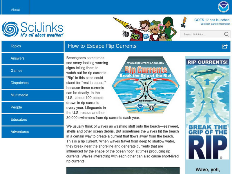 Nasa: Sci Jinks: How to Escape Rip Currents Website