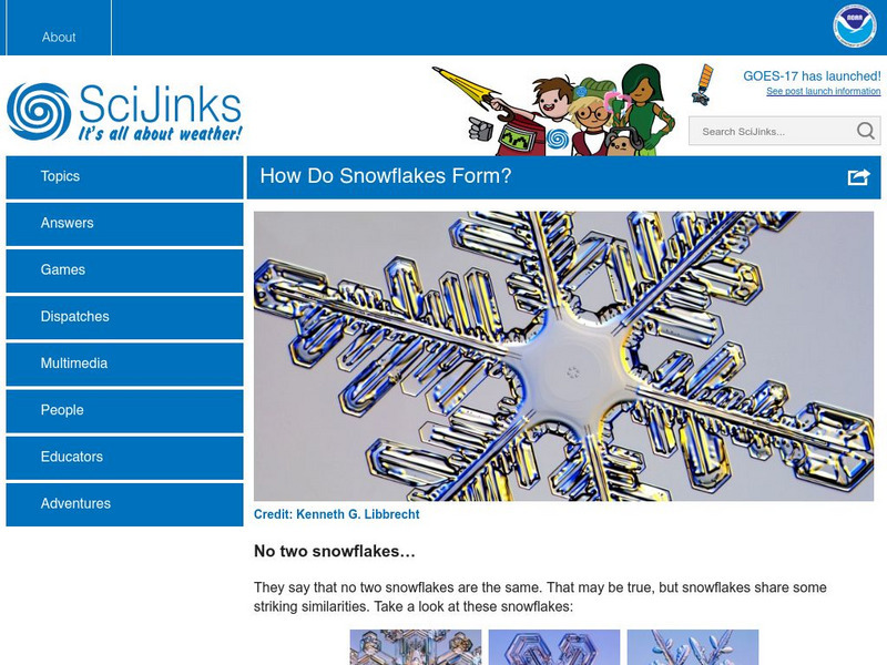 Sci Jinks: How Do Snowflakes Form? Website Sci Jinks: How Do Snowflakes Form? Website