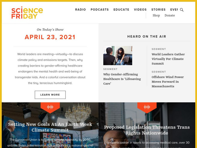 Science Friday: Homepage Website Science Friday: Homepage Website