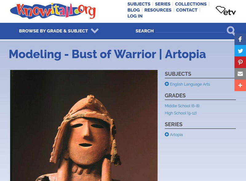Etv: Artopia: Sculpture Critic: Bust of a Warrior Activity Etv: Artopia: Sculpture Critic: Bust of a Warrior Activity