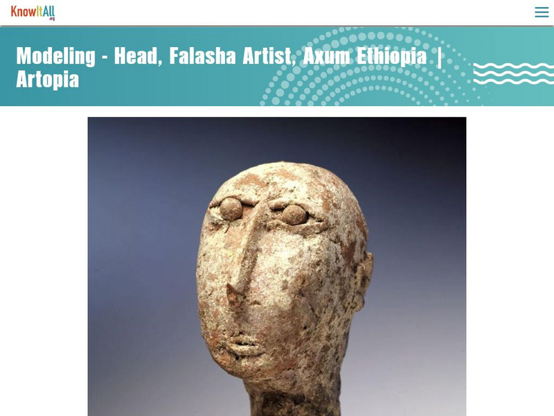 Etv: Artopia: Sculpture Critic: Head, Falasha Artist, Axum Ethiopia Activity Etv: Artopia: Sculpture Critic: Head, Falasha Artist, Axum Ethiopia Activity