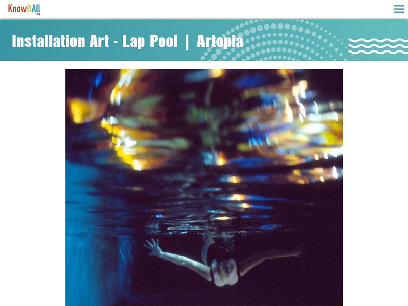 Etv: Artopia: Sculpture Critic: Lap Pool by Dale Chihuly Activity Etv: Artopia: Sculpture Critic: Lap Pool by Dale Chihuly Activity