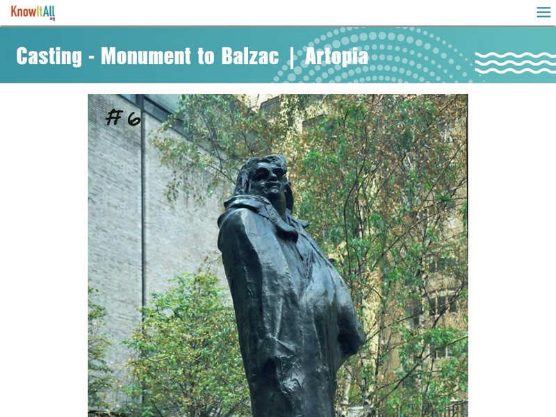 Etv: Artopia: Sculpture Critic: Monument to Balzac by Auguste Rodin Activity