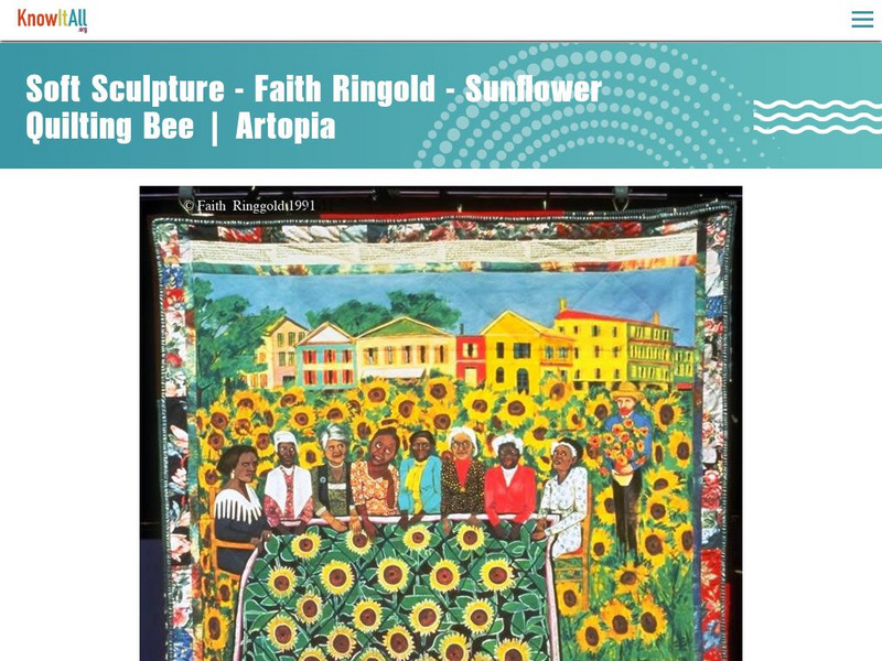 Etv: Artopia: Sculpture Critic: Sunflower Quilting Bee by Faith Ringgold Activity Etv: Artopia: Sculpture Critic: Sunflower Quilting Bee by Faith Ringgold Activity