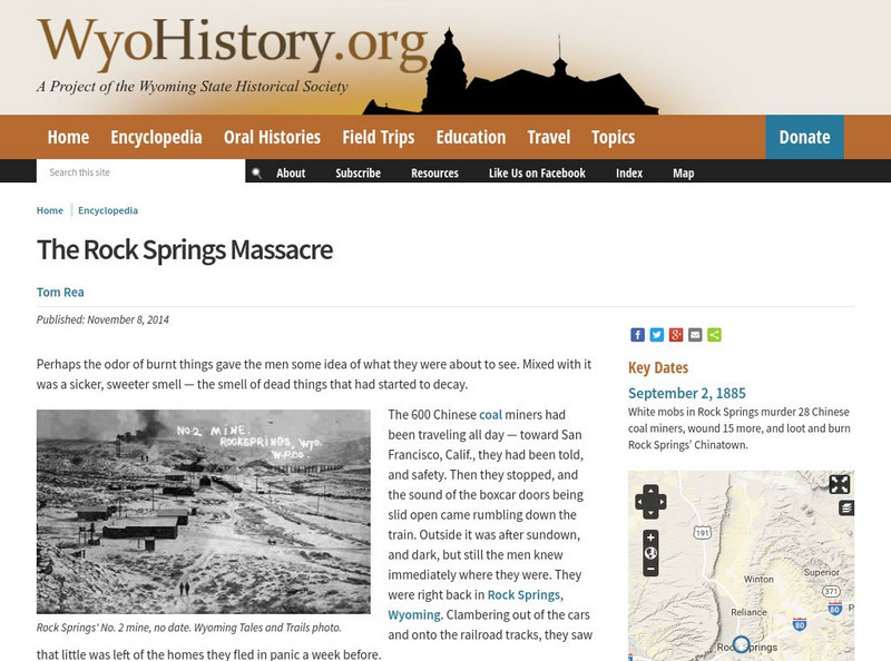 Wyo History: The Rock Springs Massacre Website Wyo History: The Rock Springs Massacre Website