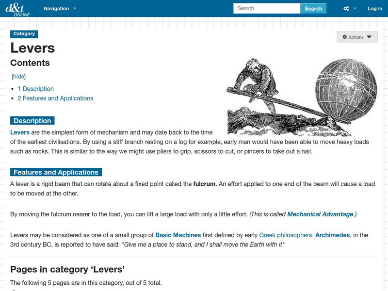 D&t Online Levers Activity for 9th 10th Grade Lesson