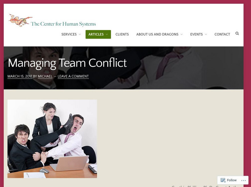Center for Human Systems: Team Conflict How to Manage It Professional Doc Center for Human Systems: Team Conflict How to Manage It Professional Doc