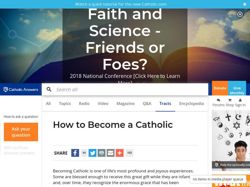 Catholic Answers: How to Become a Catholic Website