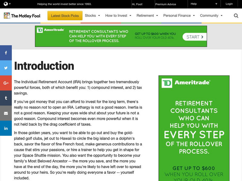 Fool.com: All About Ir as Introduction Website Fool.com: All About Ir as Introduction Website