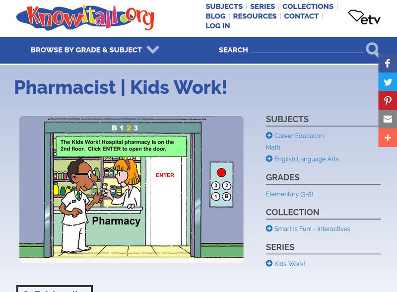 Etv Know It All: Job Play: Pharmacist Interactive