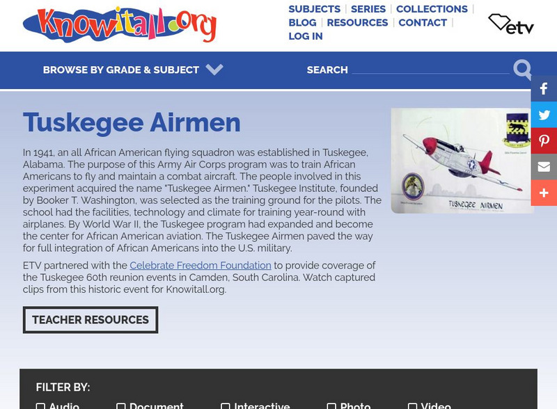 South Carolina Etv Commission: Celebrate Freedom: Tuskegee Airmen Website South Carolina Etv Commission: Celebrate Freedom: Tuskegee Airmen Website