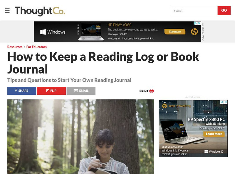 How to Keep a Reading Log or Book Journal Unit Plan How to Keep a Reading Log or Book Journal Unit Plan