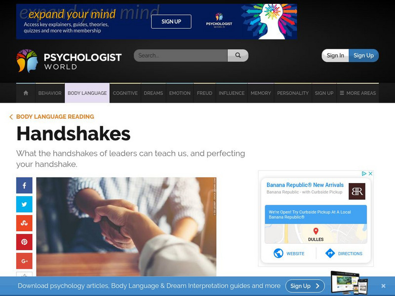 Handshakes: What the Handshakes of Leaders Can Teach Us Article Handshakes: What the Handshakes of Leaders Can Teach Us Article
