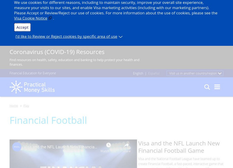 Visa: Practical Money Skills for Life: Financial Football Interactive Visa: Practical Money Skills for Life: Financial Football Interactive