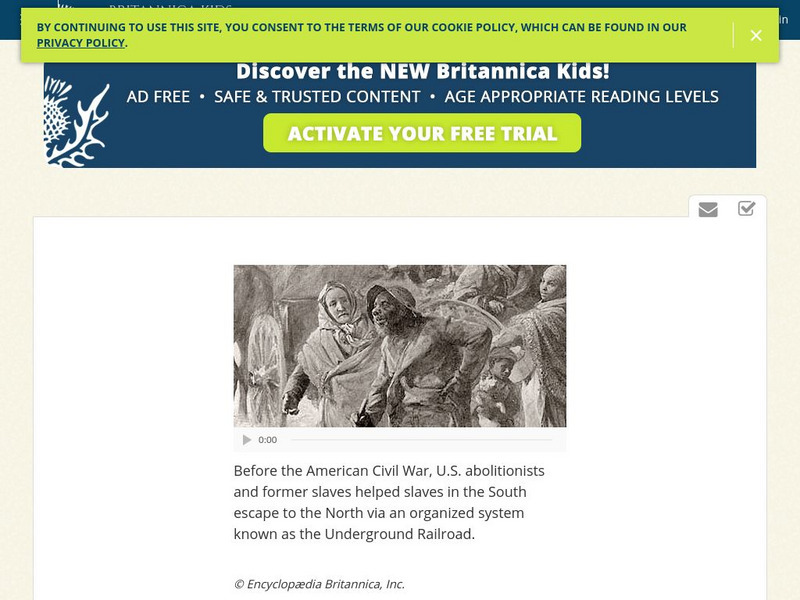 Encyclopedia Britannica: Britannica Kids: Underground Railroad Instructional Video Encyclopedia Britannica: Britannica Kids: Underground Railroad Instructional Video