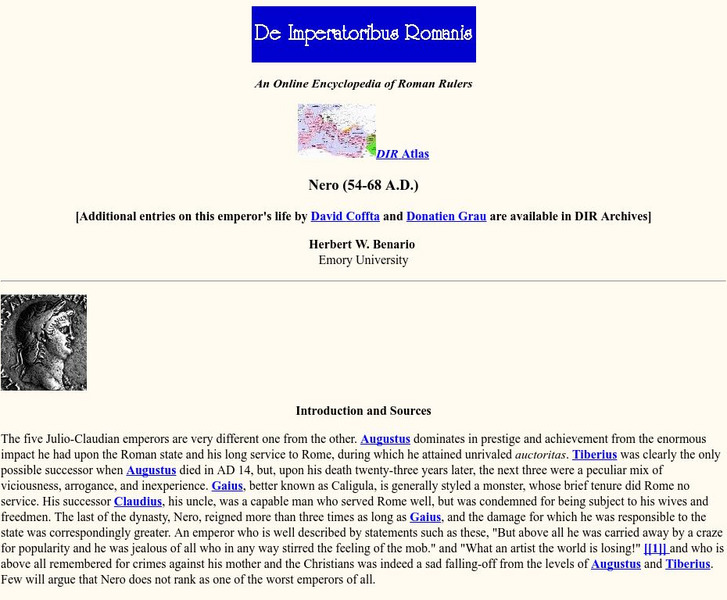 De Imperatoribus Romanis: Nero Handout De Imperatoribus Romanis: Nero Handout