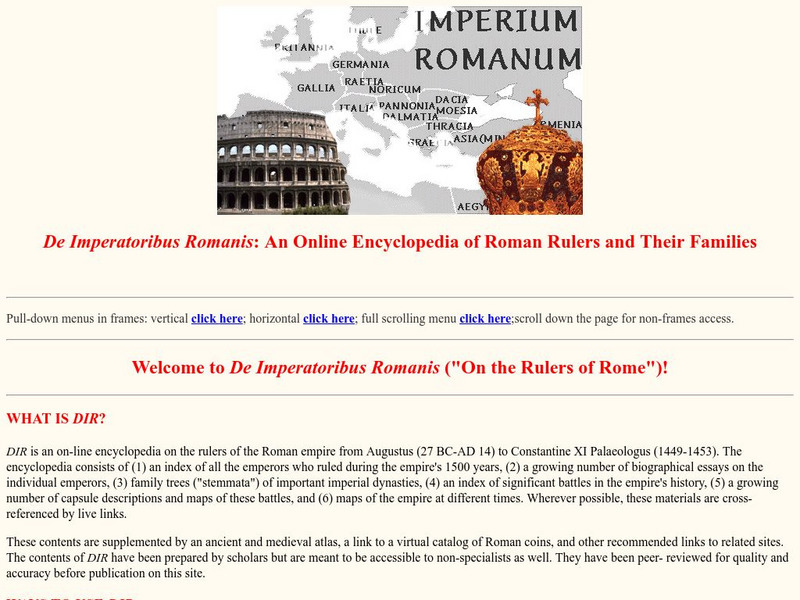 De Imperatoribus Romanis: An Encyclopedia of Roman Emperors Activity De Imperatoribus Romanis: An Encyclopedia of Roman Emperors Activity