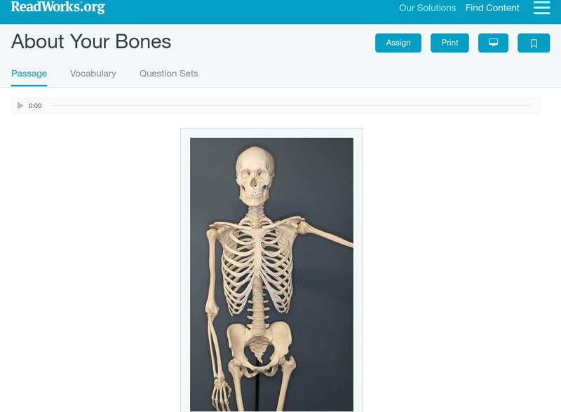 Read Works: About Your Bones Activity Read Works: About Your Bones Activity