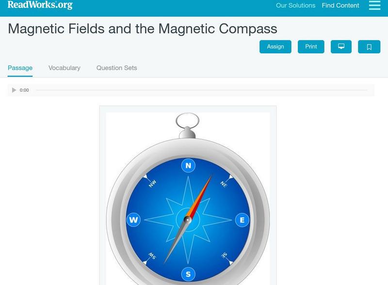 Read Works: Electric and Magnetic Forces and the Modern Day Compass Activity Read Works: Electric and Magnetic Forces and the Modern Day Compass Activity