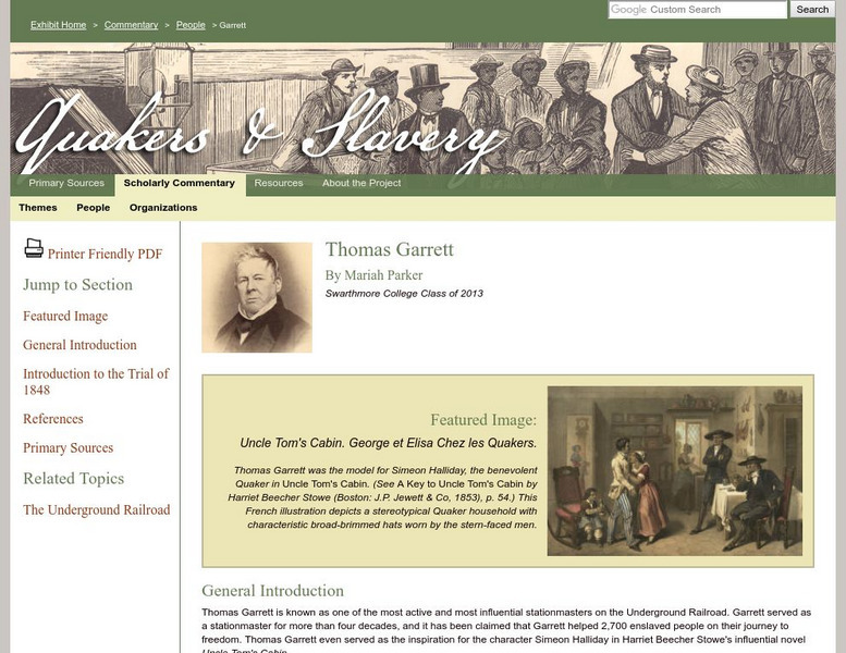 Quakers and Slavery: Thomas Garrett Website Quakers and Slavery: Thomas Garrett Website