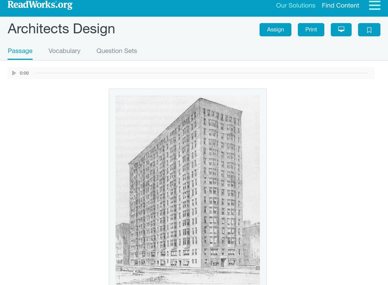 Read Works: Architects Design Activity