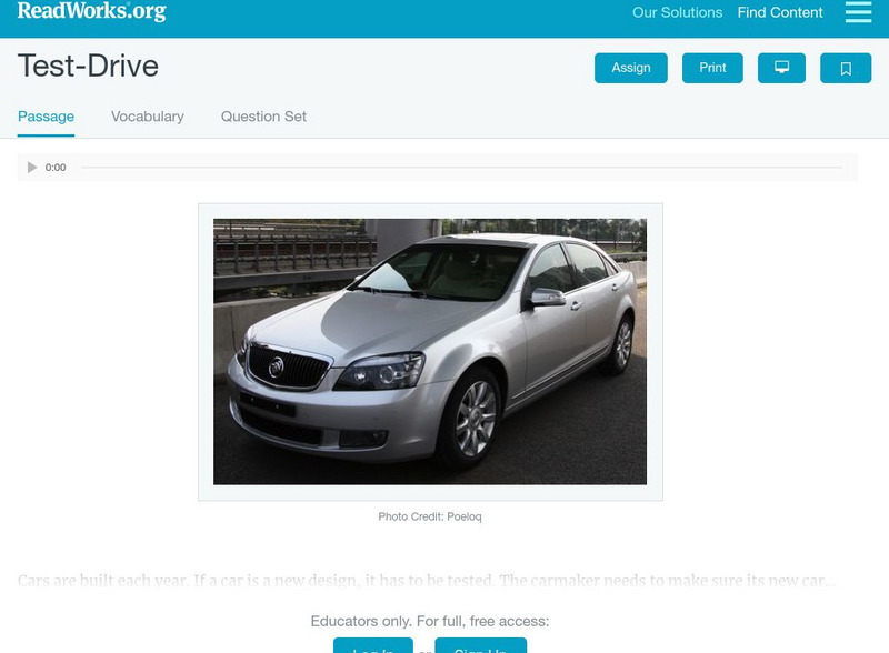 Read Works: Test Drive Activity