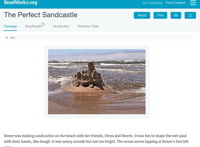 Read Works: The Perfect Sandcastle Activity