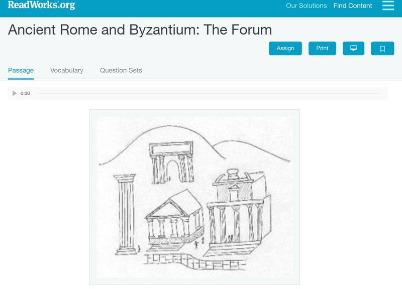 Read Works: Ancient Rome and Byzantium the Forum Activity Read Works: Ancient Rome and Byzantium the Forum Activity