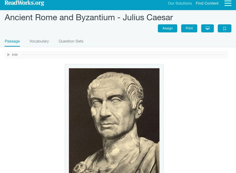 Read Works: Ancient Rome and Byzantium Julius Caesar Activity Read Works: Ancient Rome and Byzantium Julius Caesar Activity