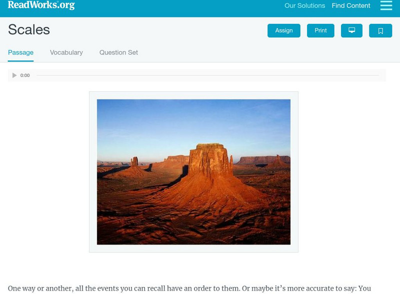 Read Works: Scales Activity Read Works: Scales Activity