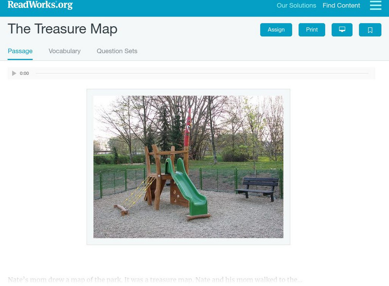 Read Works: The Treasure Map Activity Read Works: The Treasure Map Activity