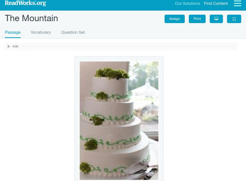 Read Works: The Mountain Activity Read Works: The Mountain Activity
