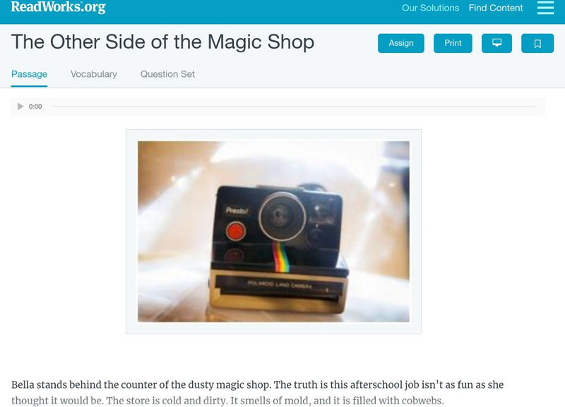 Read Works: The Other Side of the Magic Shop Activity Read Works: The Other Side of the Magic Shop Activity