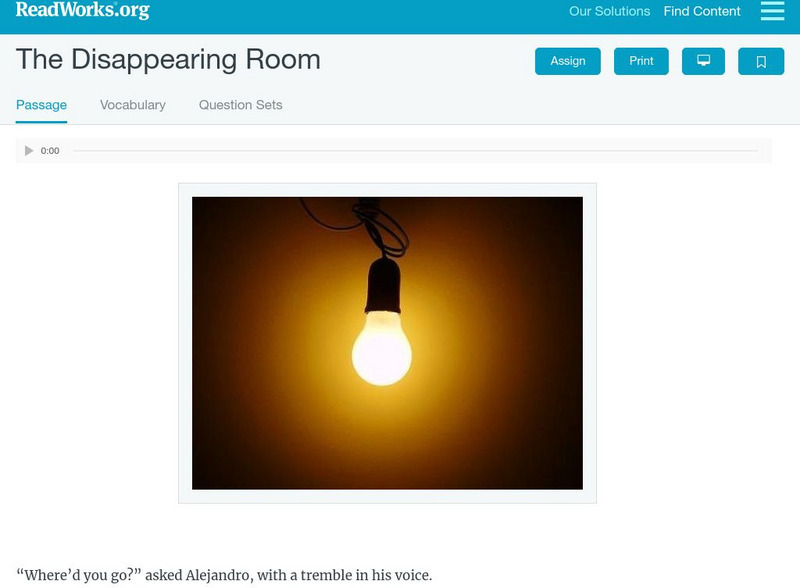 Read Works: The Disappearing Room Activity Read Works: The Disappearing Room Activity
