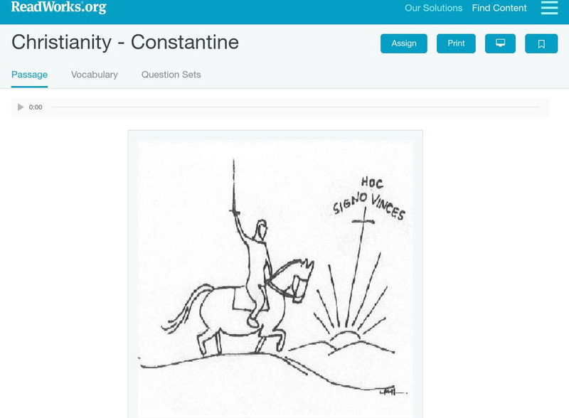 Read Works: Christianity: Constantine Activity Read Works: Christianity: Constantine Activity