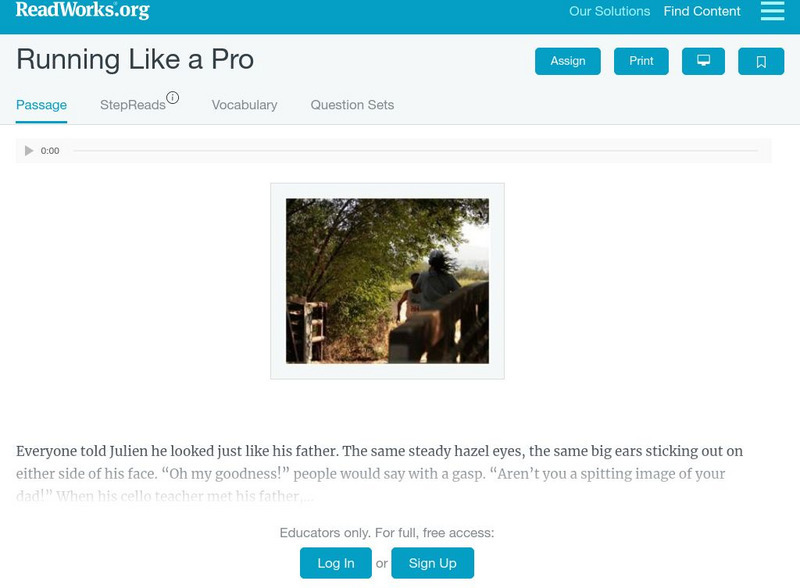 Read Works: Running Like a Pro Activity