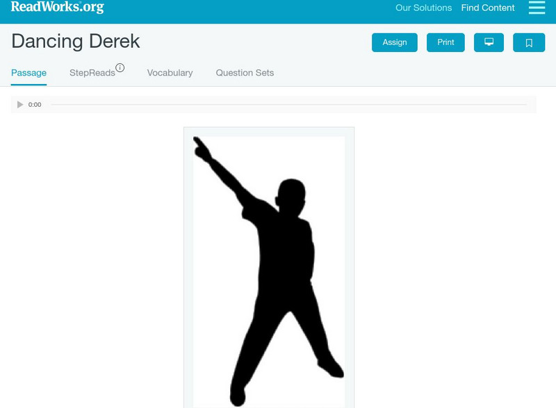 Read Works: Dancing Derek Activity Read Works: Dancing Derek Activity