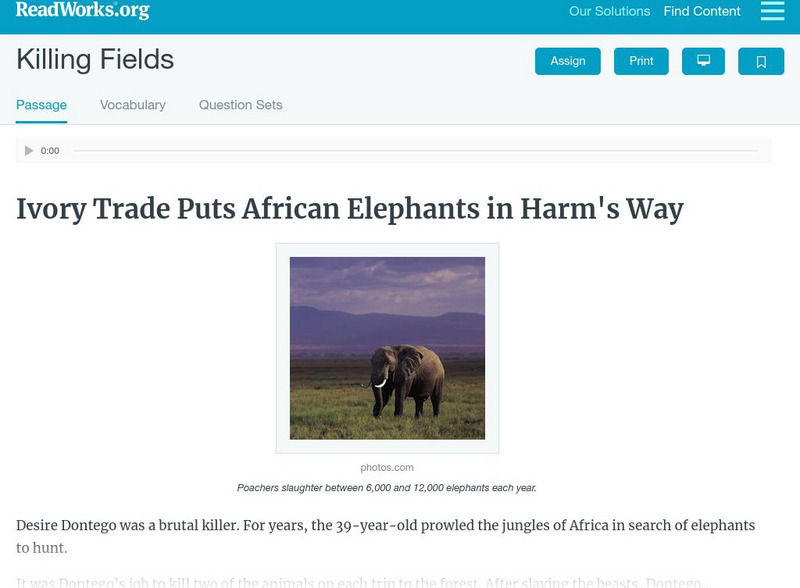 Read Works: Killing Fields Activity