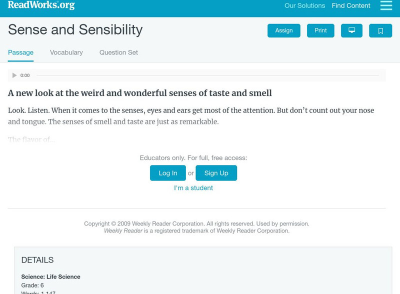 Read Works: Sense and Sensibility Activity Read Works: Sense and Sensibility Activity