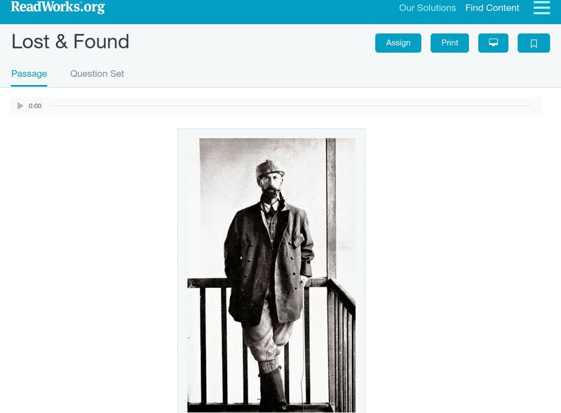 Read Works: Lost and Found Activity Read Works: Lost and Found Activity