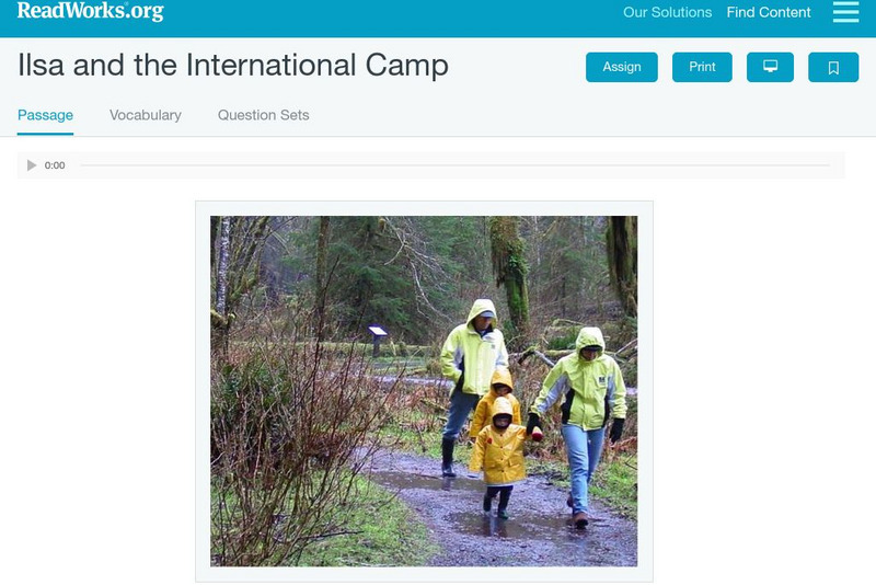 Read Works: Ilsa and the International Camp Activity Read Works: Ilsa and the International Camp Activity