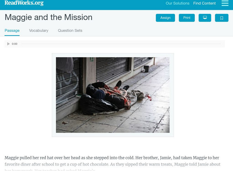 Read Works: Maggie and the Mission Activity Read Works: Maggie and the Mission Activity