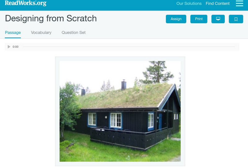 Read Works: Designing From Scratch Activity Read Works: Designing From Scratch Activity
