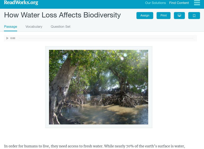 Read Works: How Water Loss Affects Biodiversity Activity Read Works: How Water Loss Affects Biodiversity Activity