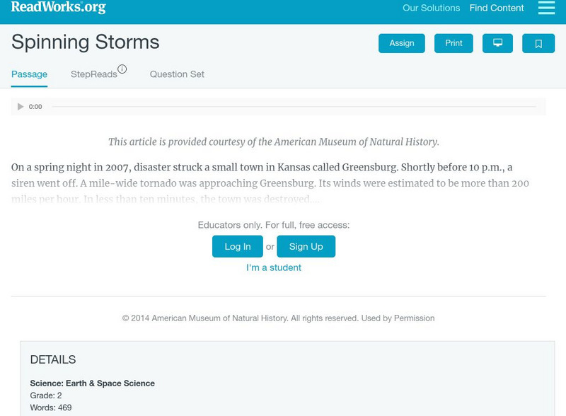 Read Works: Passages: "Spinning Storms" Article Read Works: Passages: "Spinning Storms" Article