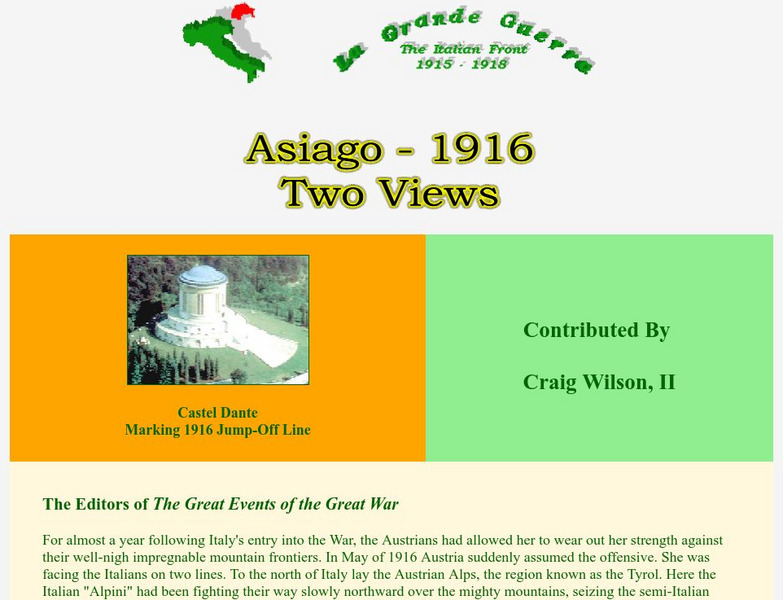 Worldwar1.com: Great War Society: La Grande Guerra: Asiago 1916 Two Views Article Worldwar1.com: Great War Society: La Grande Guerra: Asiago 1916 Two Views Article