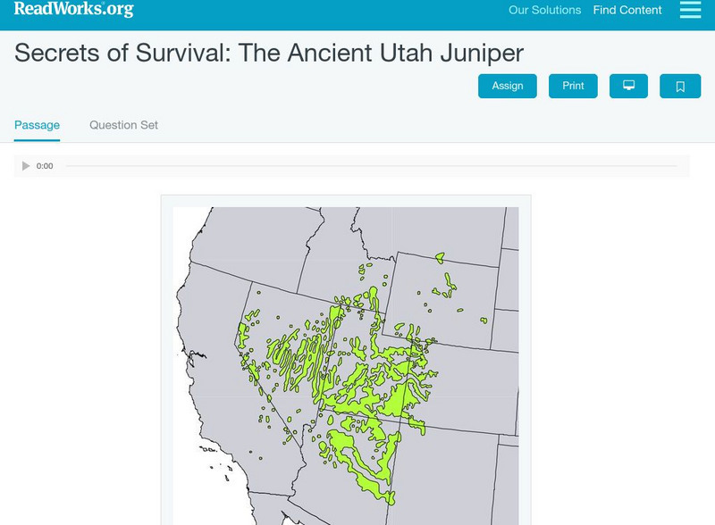 Read Works: Secrets of Survival: The Ancient Utah Juniper by Mimi Jorling Article Read Works: Secrets of Survival: The Ancient Utah Juniper by Mimi Jorling Article