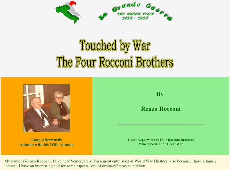 Worldwar1.com: Great War Society: Touched by War: The Four Rocconi Brothers Article