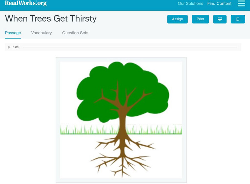 Read Works: When Trees Get Thirsty by Mimi Jorling Article Read Works: When Trees Get Thirsty by Mimi Jorling Article