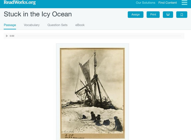 Read Works: Stuck in the Icy Ocean by Kate Paixao Article Read Works: Stuck in the Icy Ocean by Kate Paixao Article